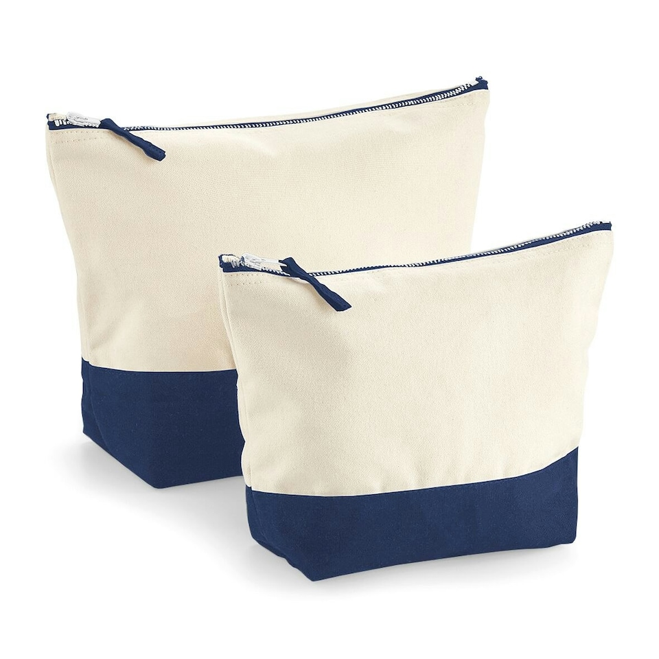 image 1 of Westford Mill Dipped Base Canvas Accessory Bag - Natural/Navy - M | Brown