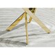 image 5 of Furniturebox Novara 100cm White High Gloss Table (Gold)