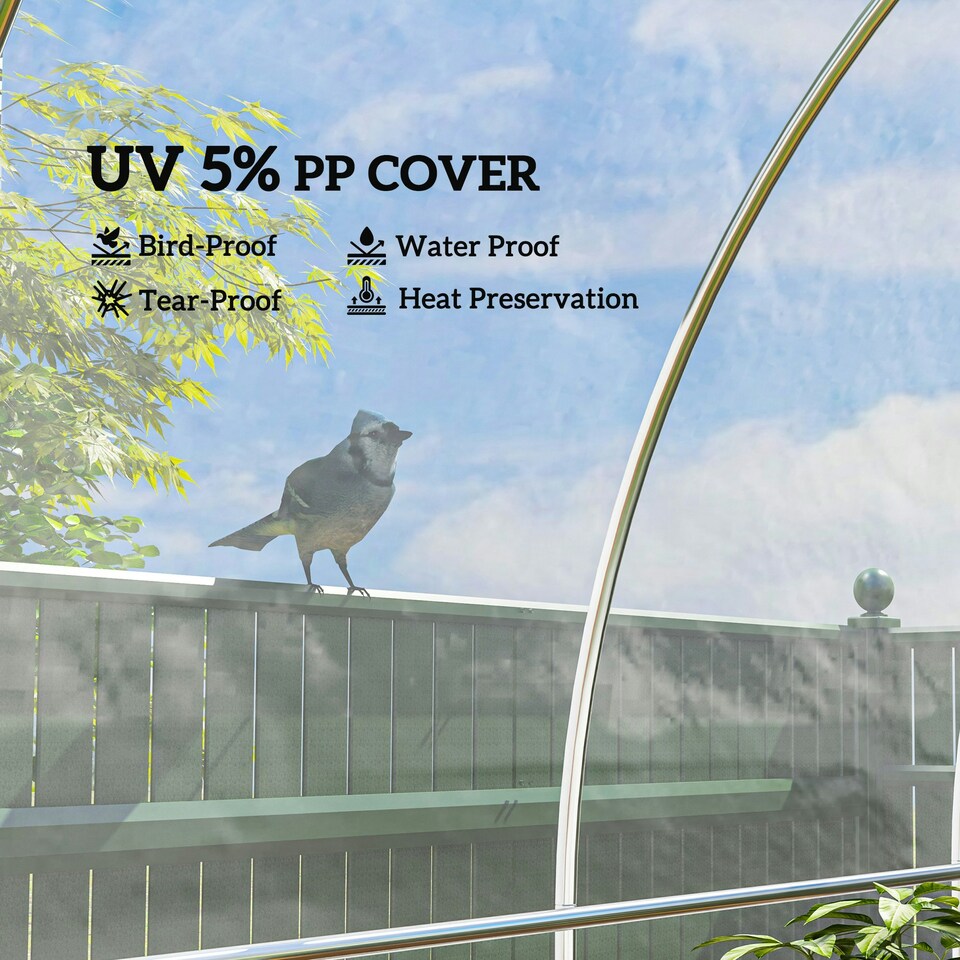 image 1 of Outsunny 6 X 10m UV Resistant Waterproof Plastic Polytunnel Cover, Clear