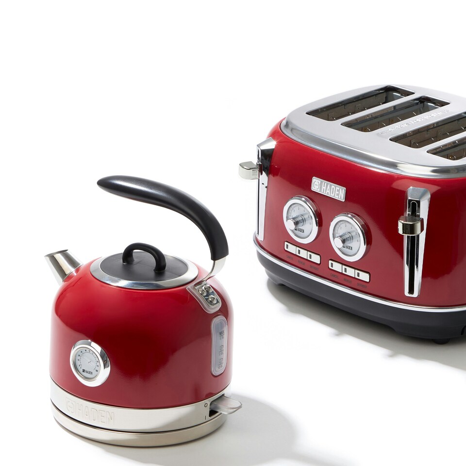 Haden Jersey Red Bundle - Kettle and 4 Slice Toaster