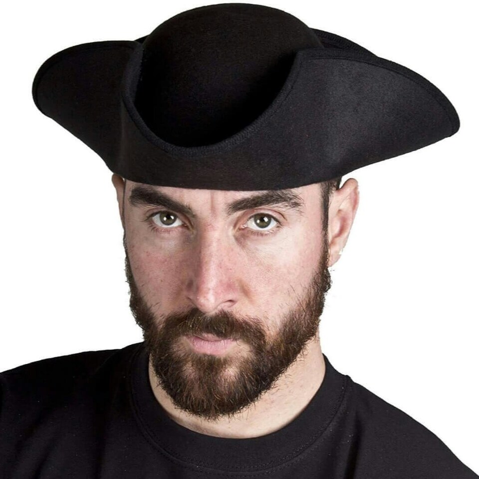 image 1 of Pack of 6 Black Tricorn Hat Black | One Size