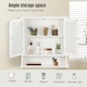 image 6 of COSTWAY Wall Mounted Bathroom Mirror Cabinet Storage White White