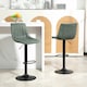 image 2 of HOMCOM Bar Stools Set of 2 Adjustable Swivel Bar Chairs with Backrest Blue