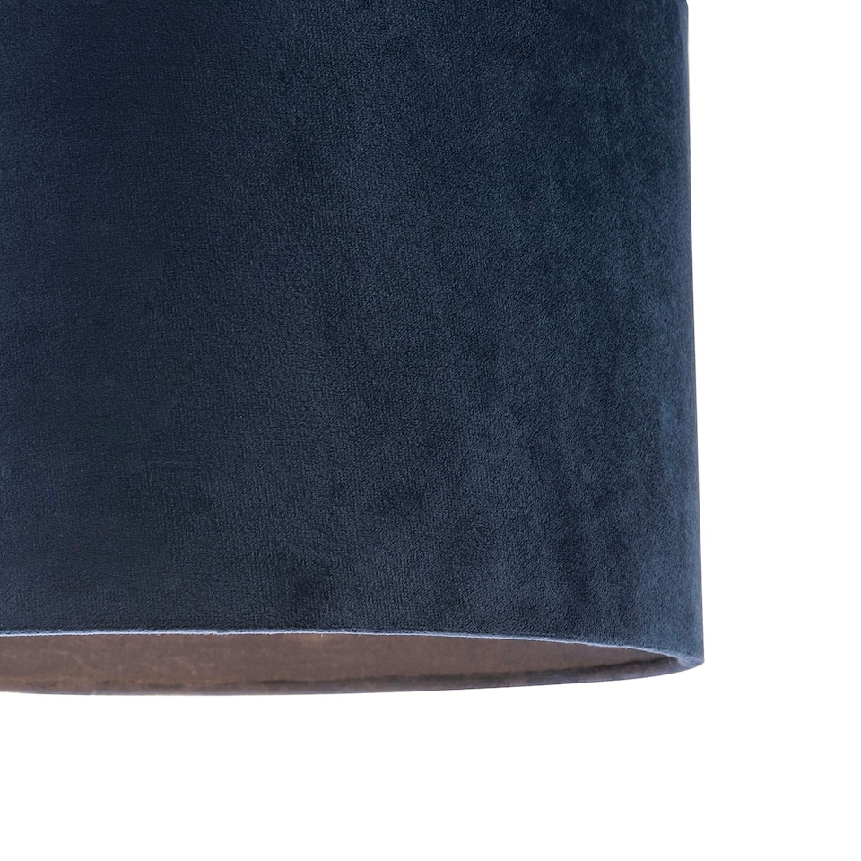 image 1 of Soft Velvet Midnight Blue Fabric Round Lamp Shade for Table or Pendant Blue