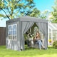 image 2 of Outsunny 2 x 2 m Garden Pop Up Gazebo, Wedding Party Tent Marquee, Water Resistant Awning Canopy With Sidewalls, Windows, Carry Bag, Grey