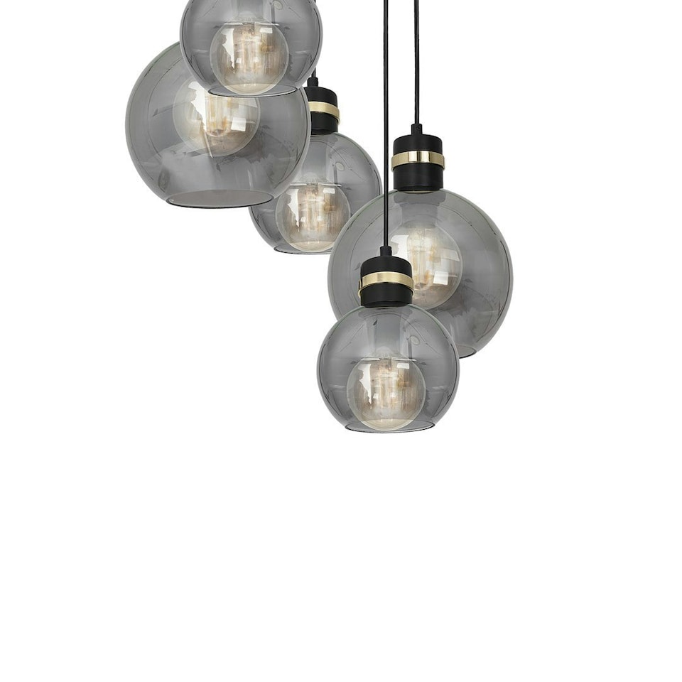 image 1 of Milagro Pendant Lamp Omega Black / Gold 5XE27 Circle