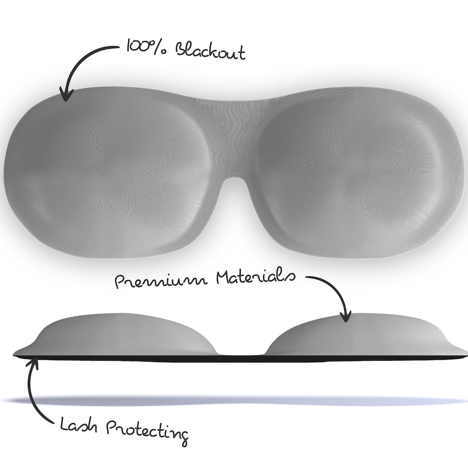 image 1 of SMUG Contoured 3D Blackout Sleep Mask - Grey
