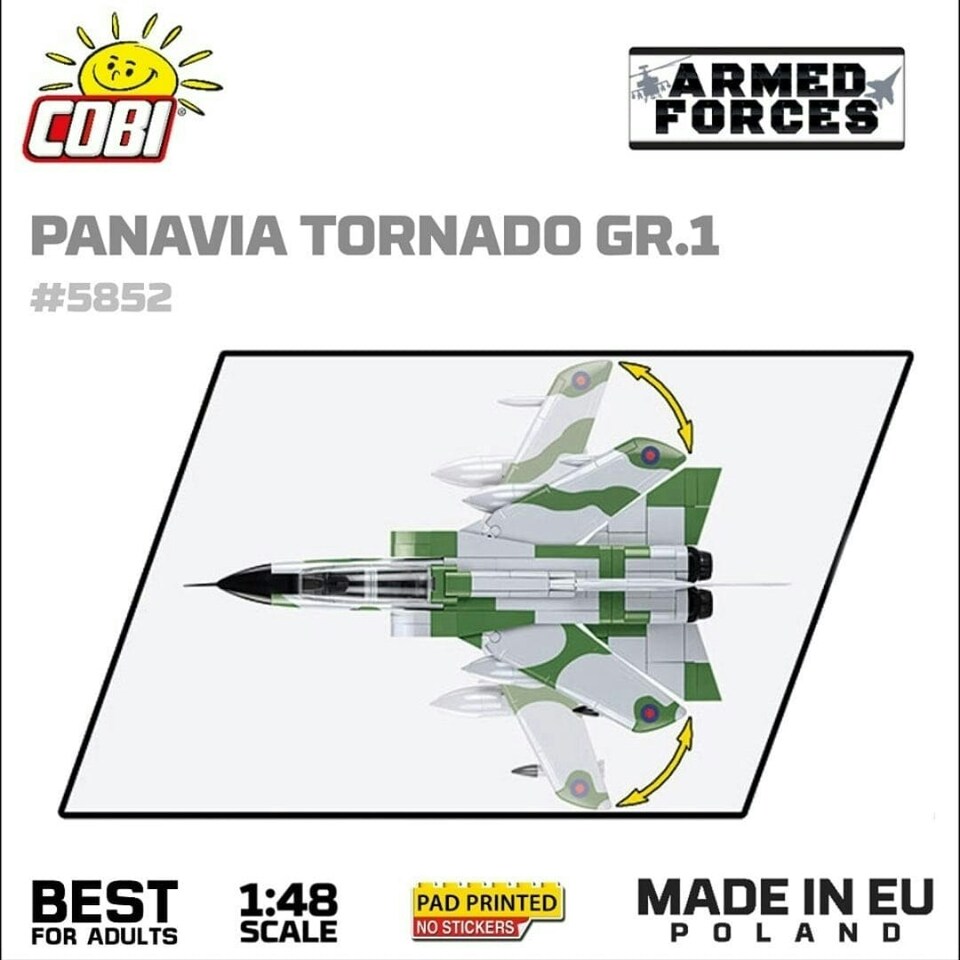 image 1 of Panavia Tornado GR.1 RAF brick plane model - COBI 5852 - 520 bricks