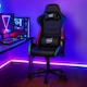 image 2 of Neo Black Leather Gaming Chair with LED Lights