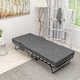 image 8 of HOMCOM Folding Bed with Mattress Foldable Guest Bed on Wheels w/ Cover Dark Grey