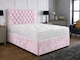 image 2 of Side Lift Crushed Velvet Pink Ottoman Bed Set 6ft Superking