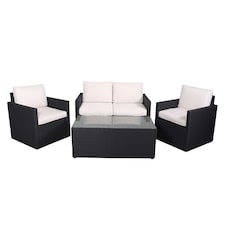 Berlin Four Seater Corner Lounging Set in Black