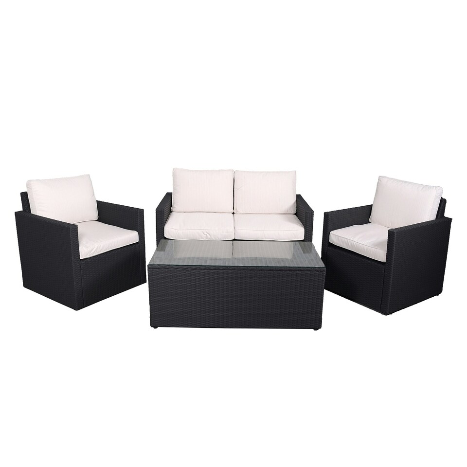 image 1 of Berlin Four Seater Corner Lounging Set in Black