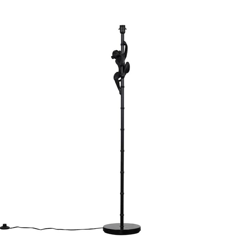 image 1 of ValueLights George Monkey Hanging Modern Black Floor Lamp Base | Black