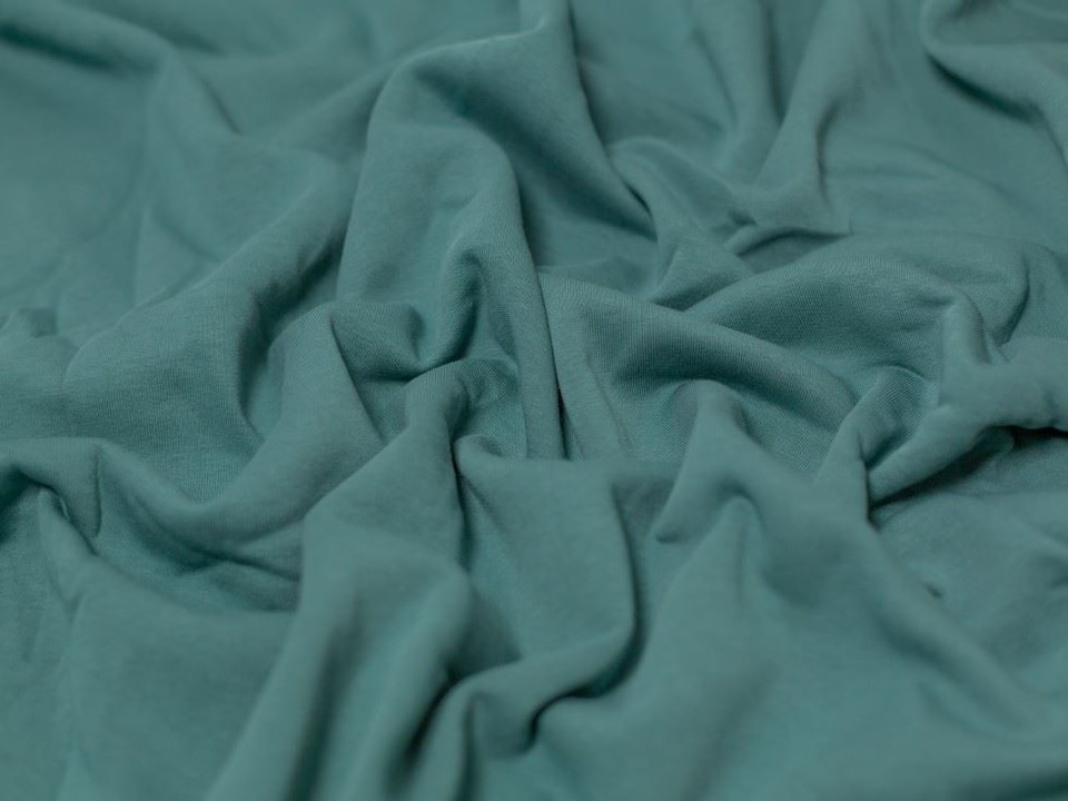 Minerva Core Range Green Polycotton Fleece Back Sweatshirt Stretch Knit Fabric for Dressmaking, 150cm / 59" Wide - per metre
