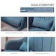 image 6 of HOMCOM Swivel Linen Fabric Accent Chair for Living Room Contemporary Vanity Armchair with Adjustable Height Thick Cushion Lumbar Support Armrest for Bedroom Office Blue