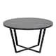 image 2 of Amble Round Coffee Table with Black Marble Melamine Top & Black Legs