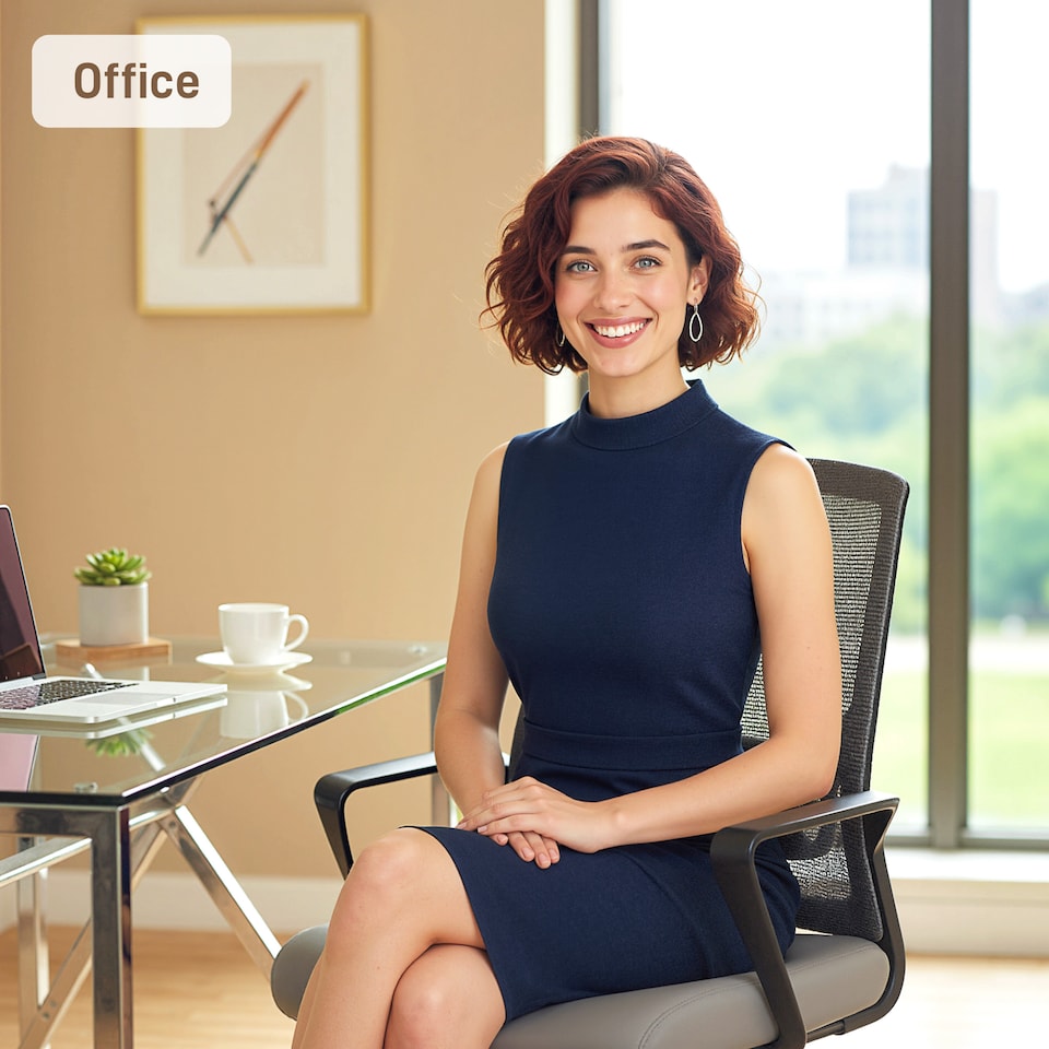 image 1 of HOMCOM Desk Chair No Wheels, Meeting Office Chair with Mesh Back, Lumbar Support, Metal Base and Armrests for Reception, Waiting Room, Conference Room, Dark Grey | Grey