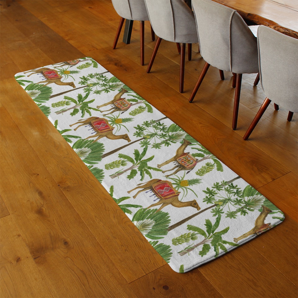 image 1 of Camels & Palm Trees Runner Rug | Multi