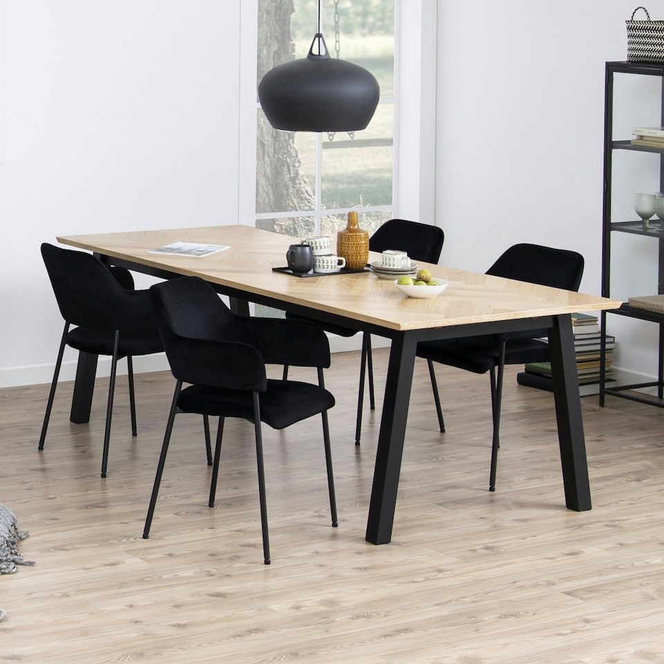 image 1 of Lima Dining Chair with Armrest in Black Set of 2