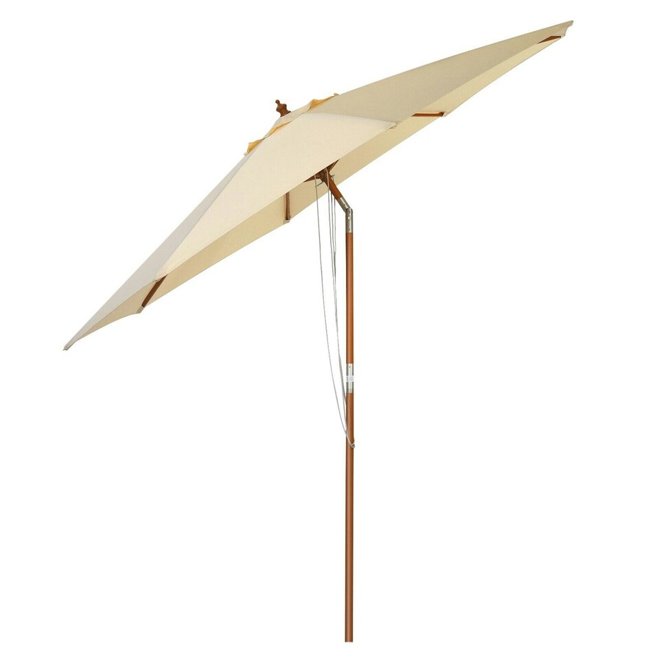 image 1 of COSTWAY 3M Outdoor Patio Umbrella Garden Parasol w/ 8 Ribs N/A