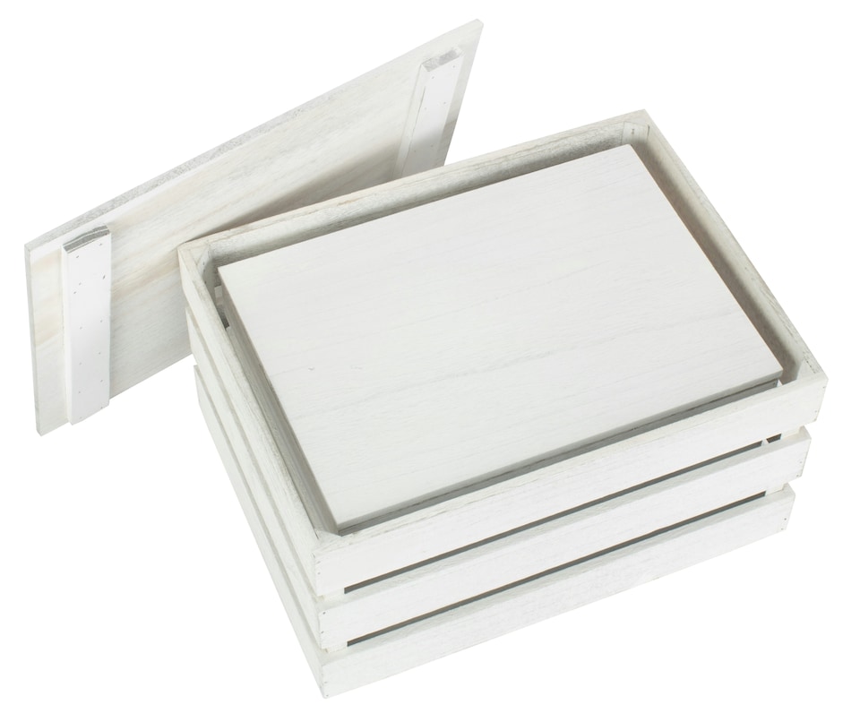 image 1 of Set of 3 Vintage Slatted Wooden Box | Brown | Brown | 3