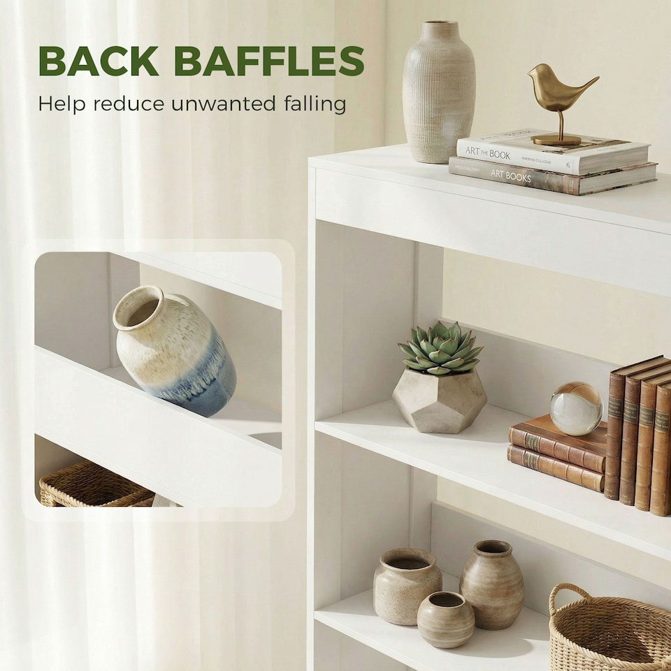 image 1 of HOMCOM Bookcase, 6-Tier Bookshelf with Anti-Tipping Design