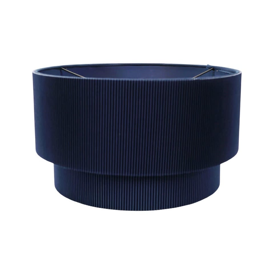 image 1 of ValueLights Mason Ruched Crinkle Blue 2 Tier Ceiling Lamp Shade | Blue