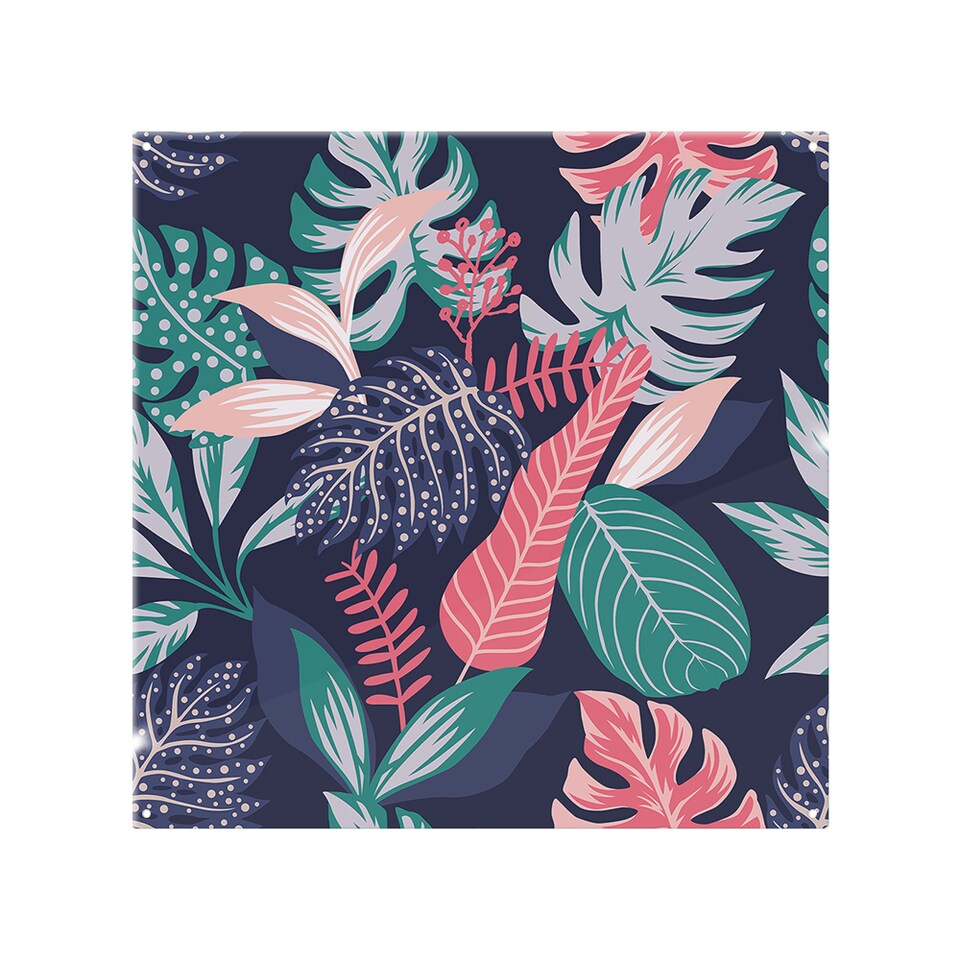 image 1 of Tropical Plant Leaves Splash Back | White