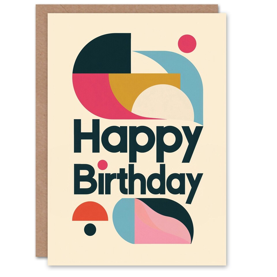 image 1 of Minimalist Artistic Colours Shapes Birthday Card