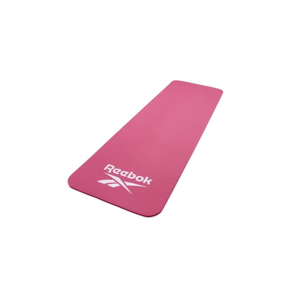 image 1 of Reebok 10mm NBR Training Mat with Carry Strap, Ridged Non-Slip Surface, 183 x 61 cm. | Black | Black | 183cm (L) x 61cm (W) x 1cm (H)