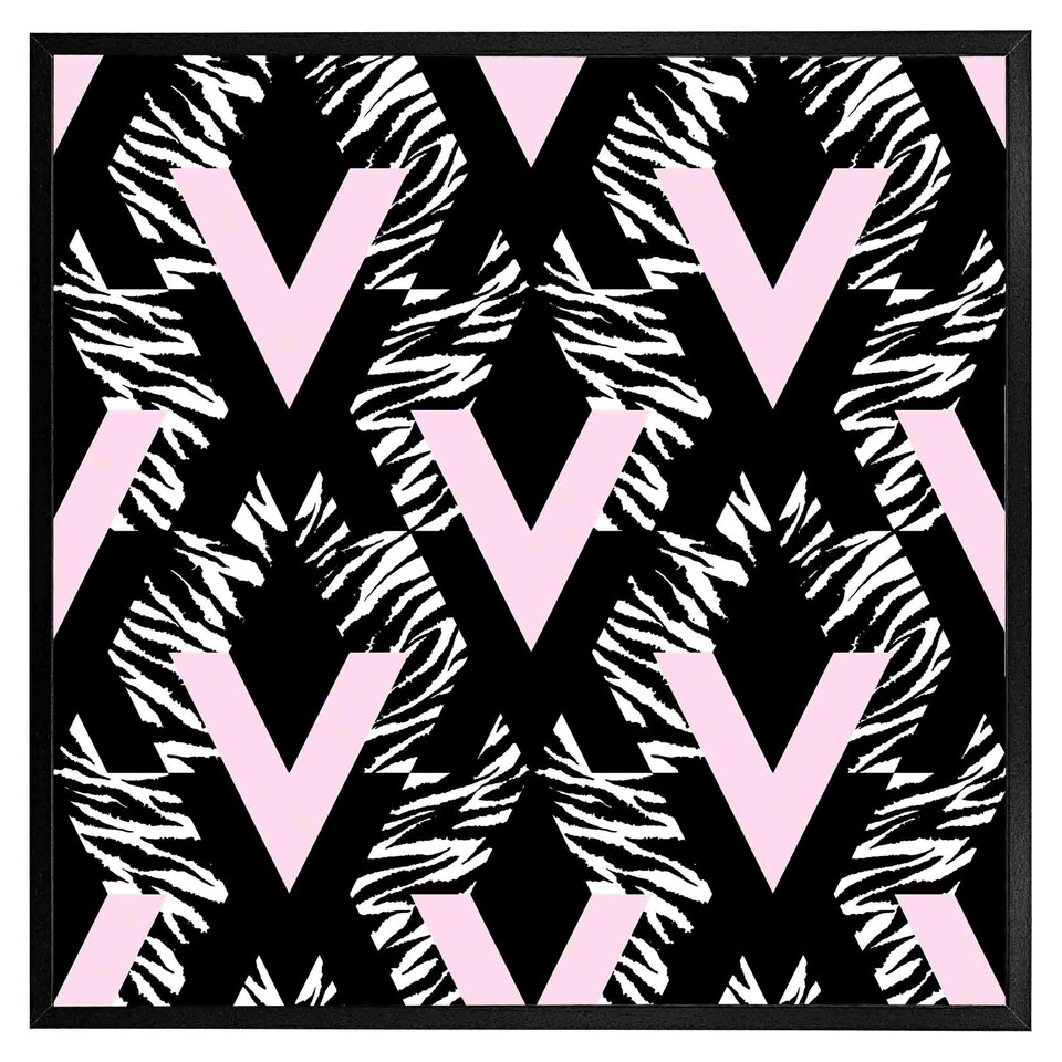 image 1 of Geometric animal print (Picutre Frame) Black | XL
