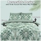 image 6 of VELVETIO Marilyn Complete Duvet Cover Set with Fitted Sheet Soft Printed Bedding Bedset Green | King