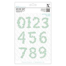 Xcut Dies - Floral Numbers, Silver, A5