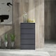 image 7 of HOMCOM Bedroom Chest of Drawers, High Gloss 5 Drawers Dresser, Grey