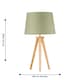 image 5 of Voyage - Light Oak Table Lamp or Bedside Light with Sage Green Shade Brown | Green