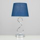 image 2 of ValueLights Modern Polished Chrome Touch Table Lamp With Navy Blue Shade