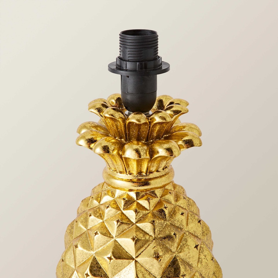 image 1 of ValueLights Contemporary Pineapple Design Gold Effect Table Lamp Base