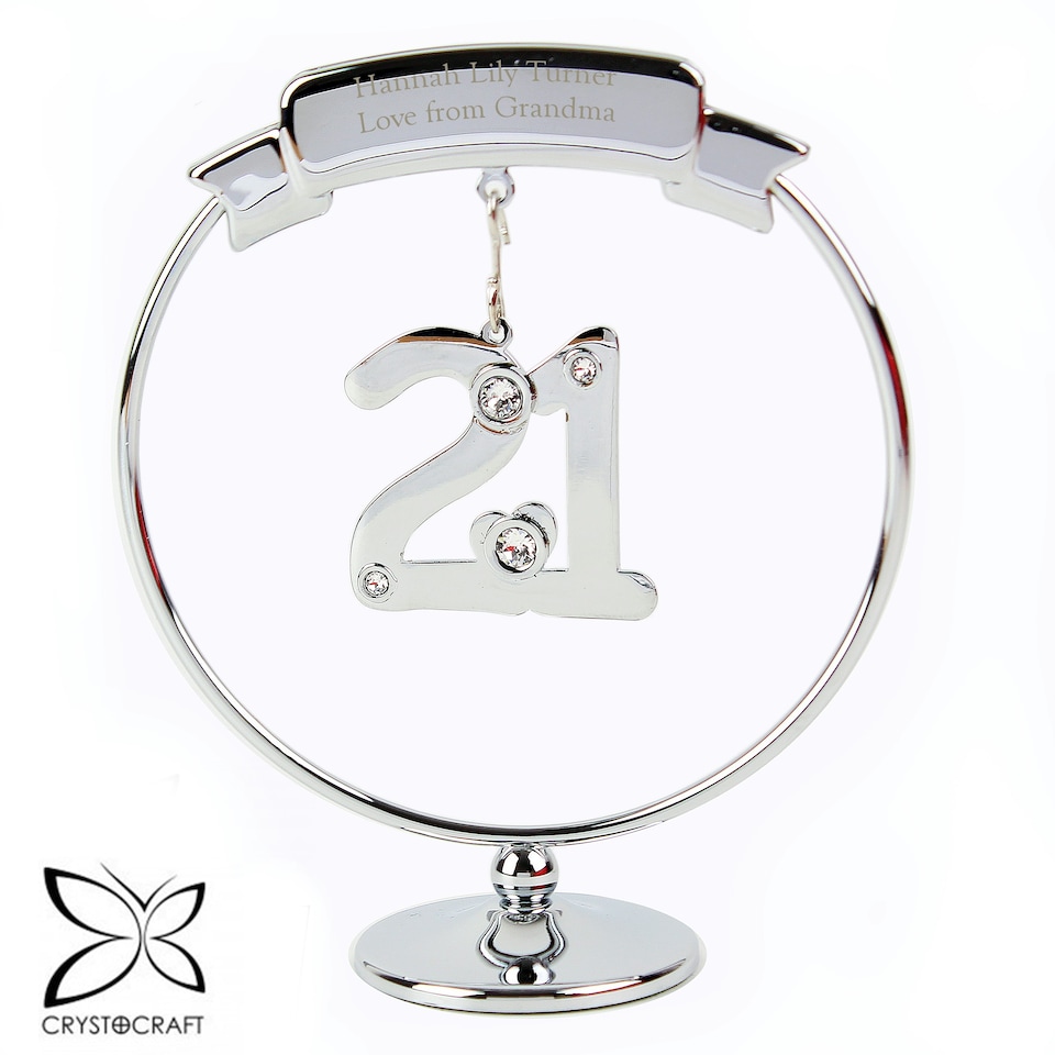 image 1 of Personalised Crystocraft 21st Celebration Ornament