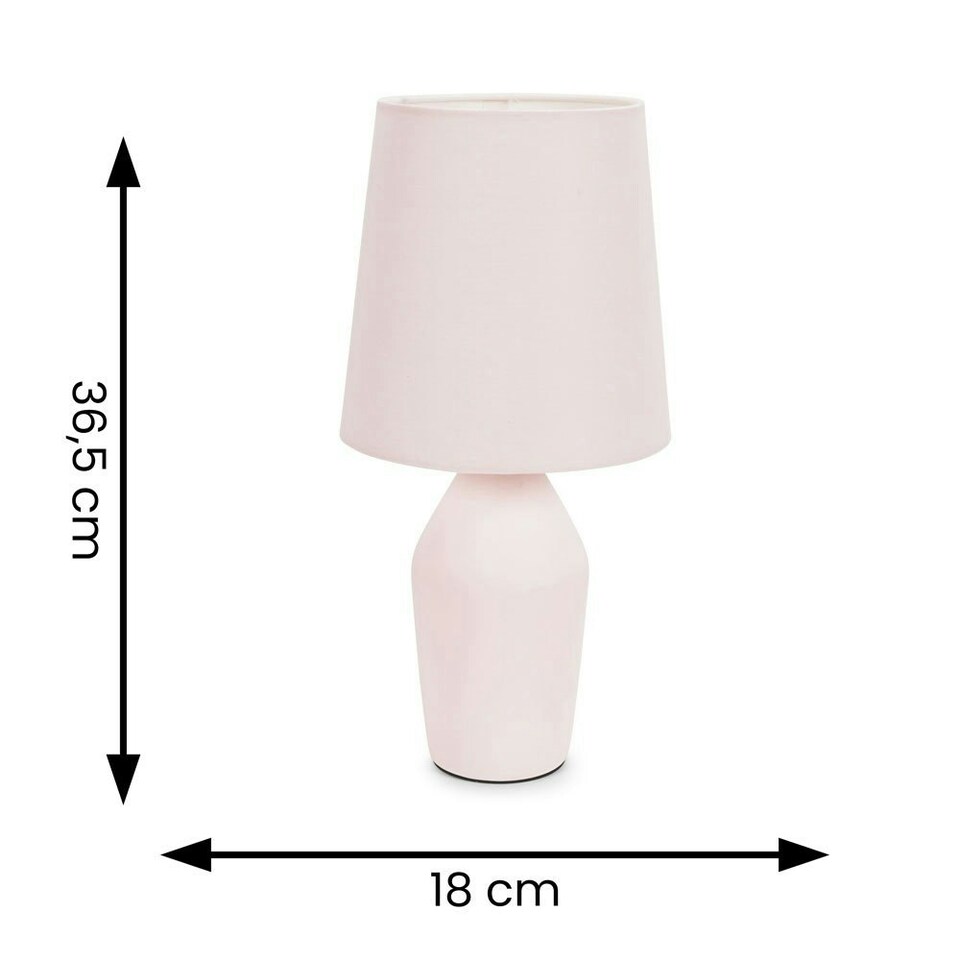 image 1 of ValueLights Arlo Pair of Rose Pink Ceramic Table Lamps with Pink Shades and LED Bulbs | Pink