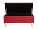image 2 of Londona 137cm Chesterfield Ottoman Storage Bench - Plush Velvet Shoe Bench - Red Upholstery Footstool with Storage