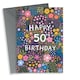 image 1 of Pretty Floral 50th Birthday Card For Her