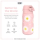 image 5 of Leak Proof Kids Water Bottle, Stainless Steel, 400ml (13oz) | Pink | Daisies | One Size