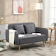 image 2 of HOMCOM 2-Seat Loveseat Sofa Chenille Fabric Upholstered Couch Wood Legs, Grey