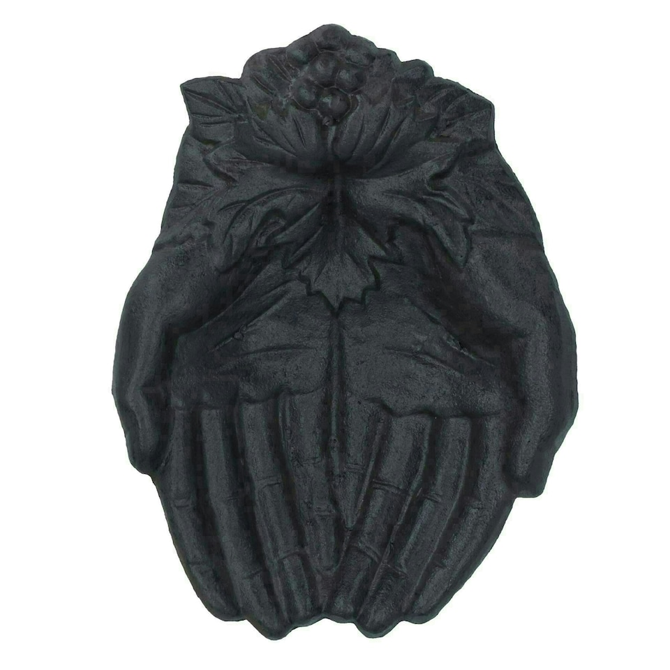 image 1 of Hands Bird Bath Feeder Cast Iron Feeder Ornament Garden House Feature Statue