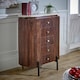 image 3 of Ruby Mango Wood Wide Chest of Drawers With Marble Top & Metal Legs