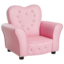HOMCOM Kids Sofa Toddler Armchair Children Chair Princess-Themed Nursery Pink