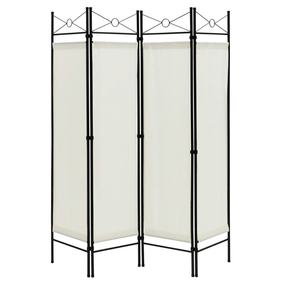 image 1 of COSTWAY 4-Panel Room Divider Folding Privacy Screen White White