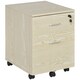 image 1 of Vinsetto 2-Drawer Locking Office Filing Cabinet 5 Wheels Rolling Storage Oak
