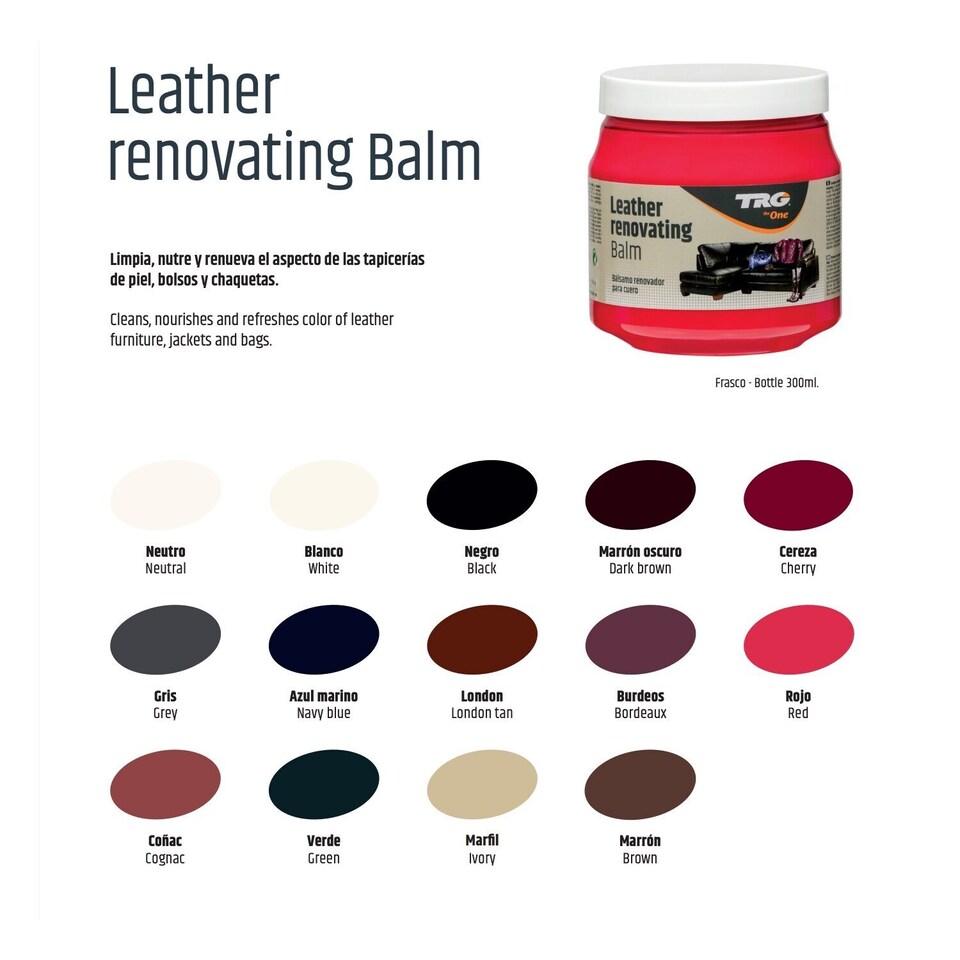 image 1 of TRG Leather Renovating Balm for Colour Restoration of Smooth Leather 300ml | Blue | Navy Blue
